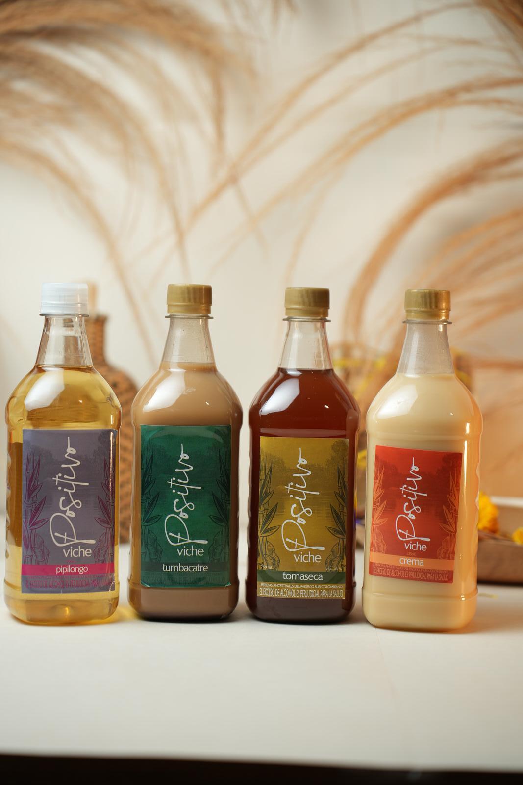 Botellas Positivo en composición de mesa